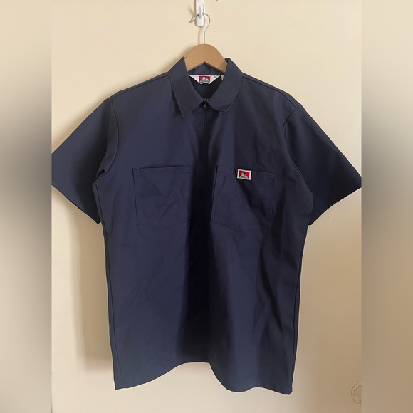 Ben Davis USA Made Navy Blue 1/2 Half Zip Work Shirt Size M - Picture 1 of 4